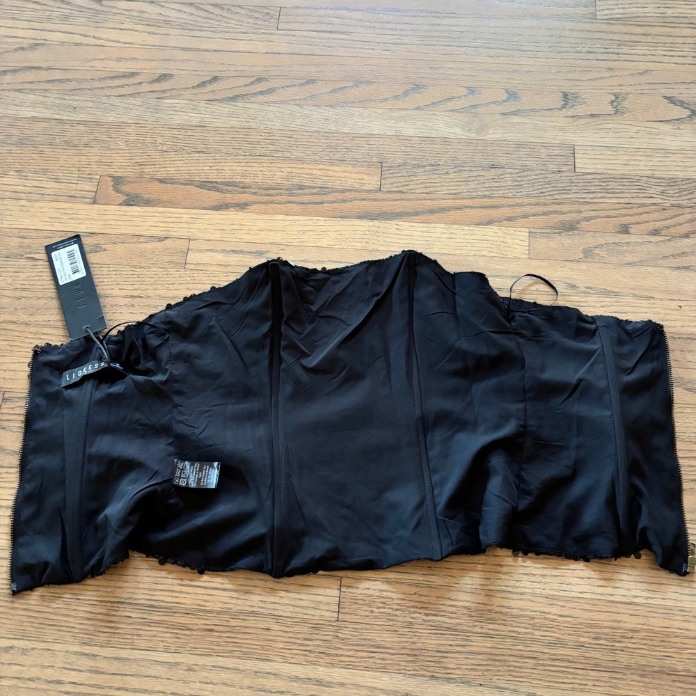 Lioness Shes All That Strapless Top Onyx Black Sequin Corset NWT Size S - Picture 5 of 8